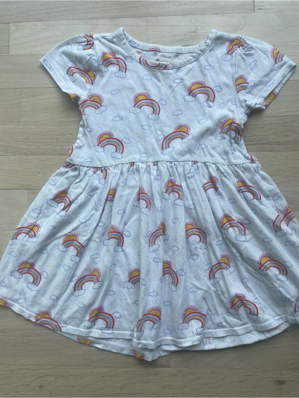 Tucker + Tate White Rainbow & Sun Print Short Sleeve Dress